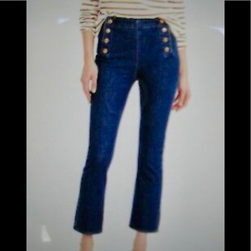 👖JCREW Billie Demi Boot Crop Sailor Jean